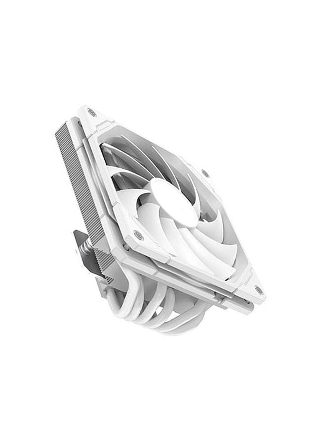 White CPU Air Cooler with 6 Heat Pipes Powerful Quiet Fan for Gaming PC - Image 1