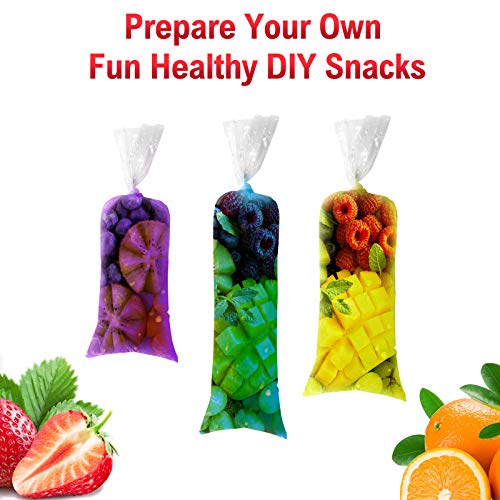 Patelai 300 Pcs Ice Lolly Bags Disposable Ice Cream Mold Bags with Silicone Funnel, 3 Size Candy DIY Pouch for Making Yogurt, 2x12 Inch, 3x12 Inch, 3x10 Inch - Image 3