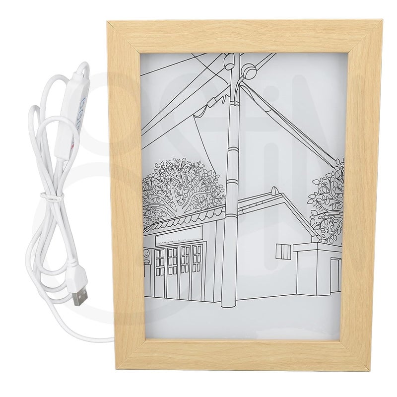 Ostin Shadow Box Frame Light Painting Decoration Art Frame with Light Shadow Art Light Painting Decorative Painting Creative Night Lights LED Table Lamp S sunset and street lights - Image 1