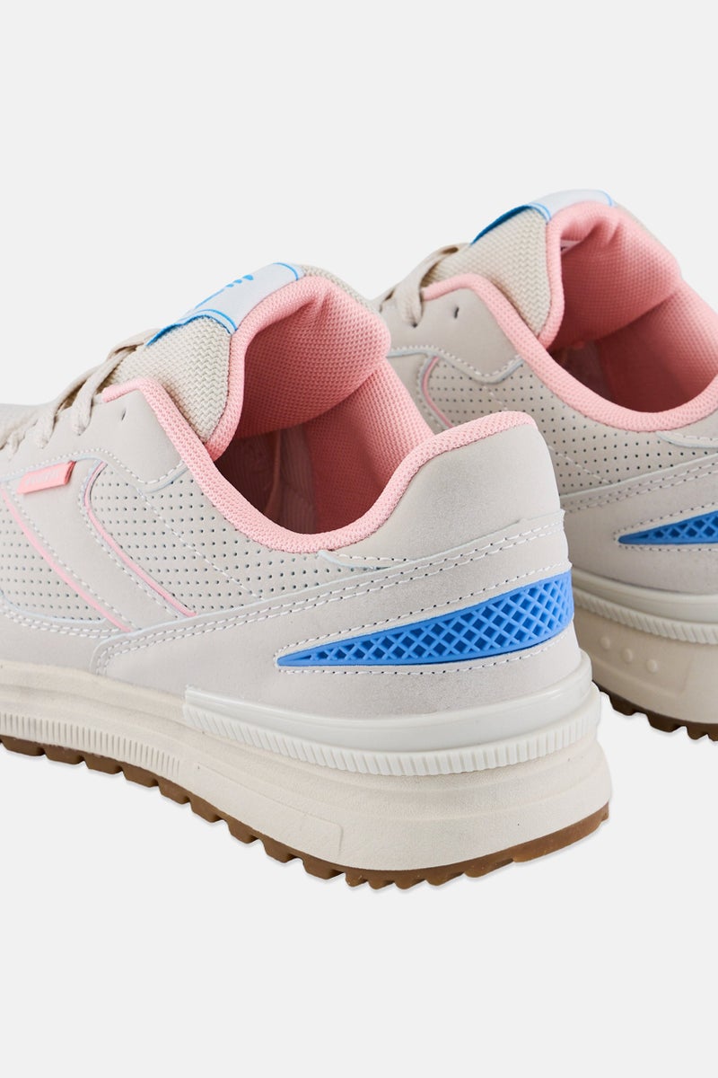 RBX أحذية رياضية نسائية بشعار العلامة التجارية، بيج - Image 2