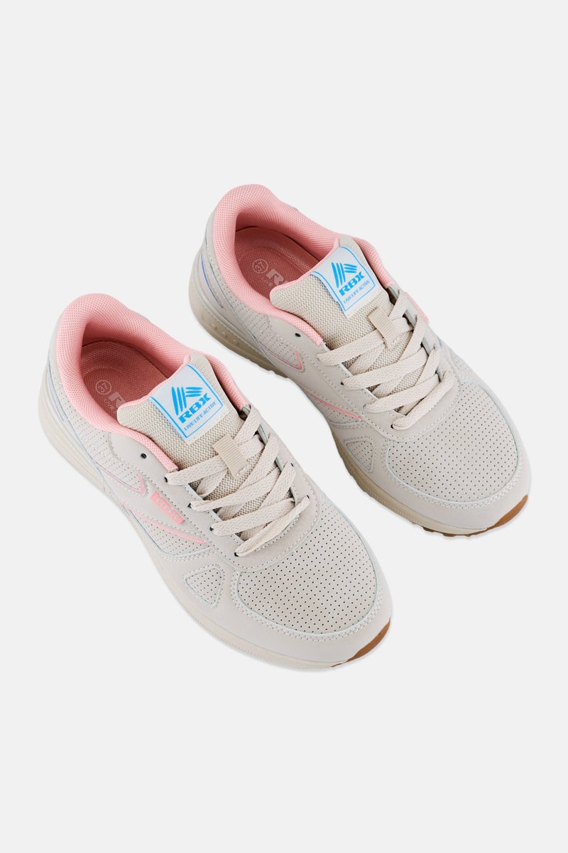 RBX أحذية رياضية نسائية بشعار العلامة التجارية، بيج - Image 4