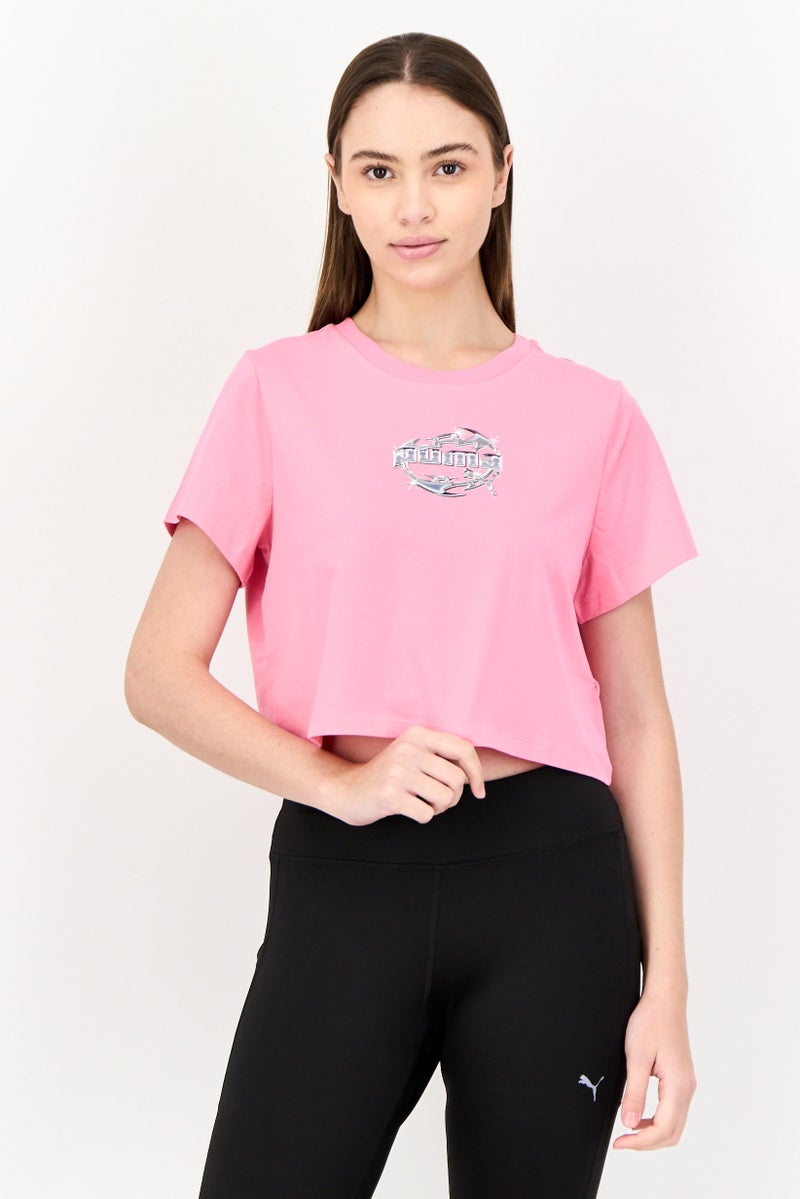 PUMA Women Sportswear Fit Short Sleeves Outdoor Top, Pink  - Image 1