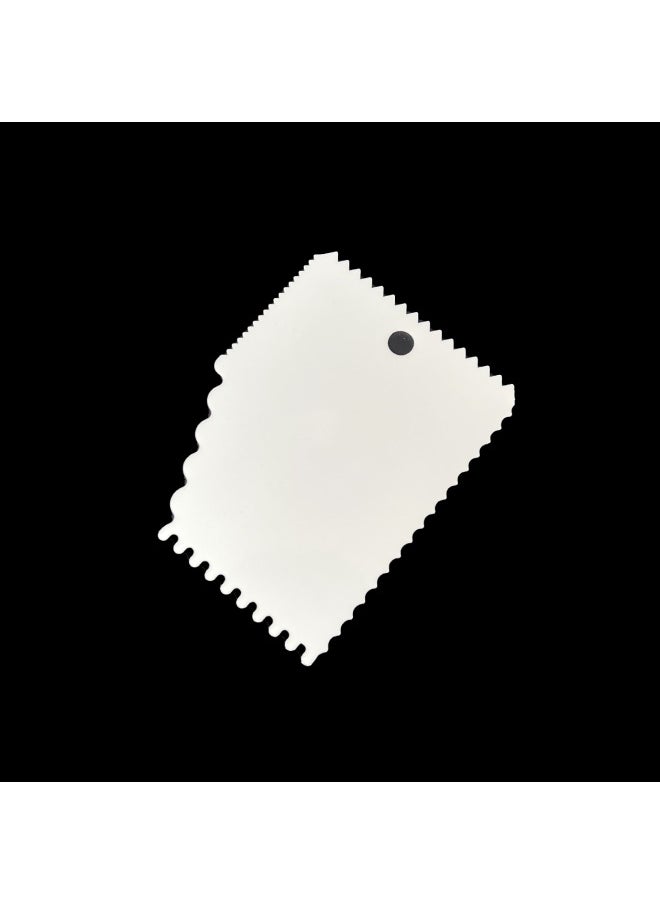 Generic - Spot Three-piece Cream Scraper Sawtooth Arc Scraper Decorating Tool Baking Cut DIY Plastic Scraper-Specifications:Three-piece Scraper Sawtooth-Color:Rose Red - Image 1