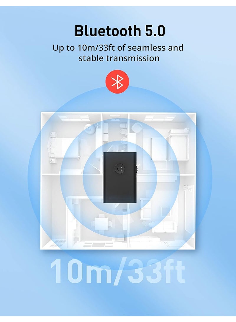 Captaintech Bluetooth 5.0 Adapter - Transmitter u0026 Receiver with 3.5mm Audio, AptX Low Latency, Dual Link for TV/PC/Car/Home Sound System - Image 5