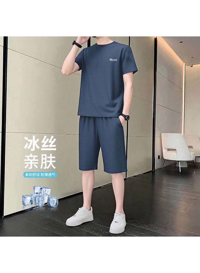 FOLUNSI men's Summer Outfit - Breathable Printed T-shirt With Comfortable Straight-cut 5-inch Shorts - Image 2