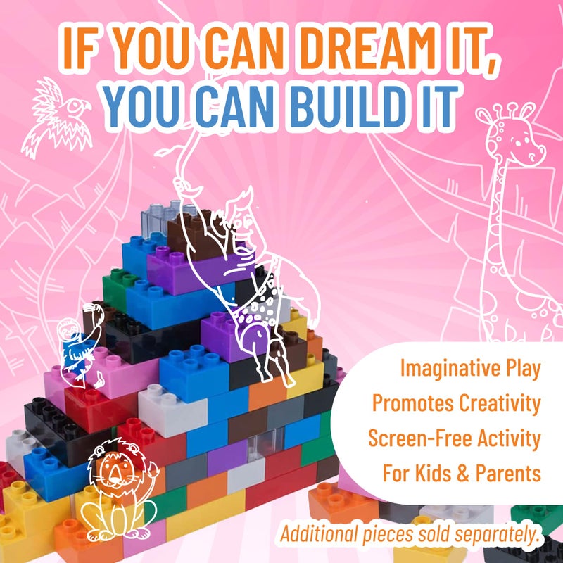 Strictly Briks Toy Building Set - Colorful Play with 108 Building Blocks - Durable Design for Kid Toy Use - 108 Pieces, Rainbow Colors - Image 5