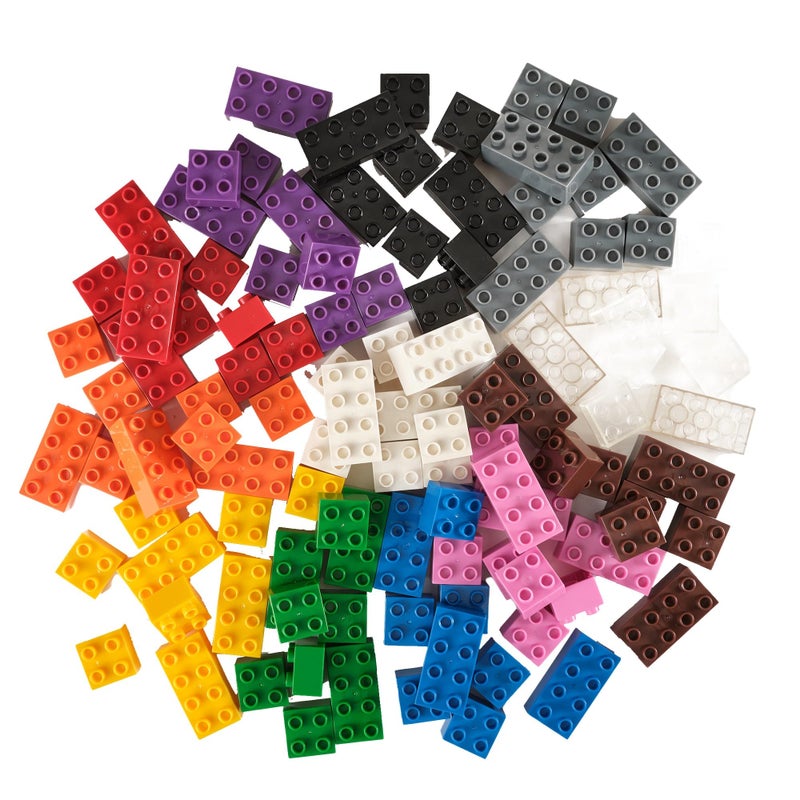 Strictly Briks Toy Building Set - Colorful Play with 108 Building Blocks - Durable Design for Kid Toy Use - 108 Pieces, Rainbow Colors - Image 1