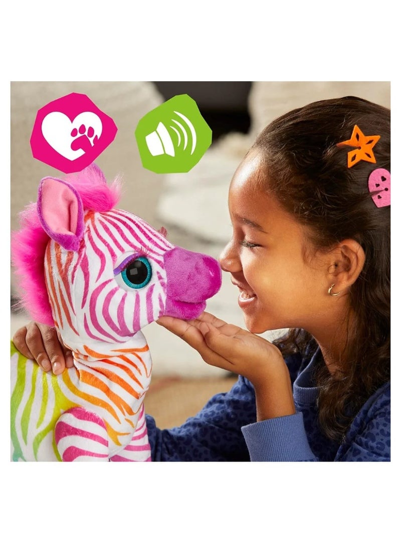 FurReal Zinia My Rainbow Zebra Interactive Plush Toy, 80+ Sounds & Reactions, 26 Styling Accessories - Image 3