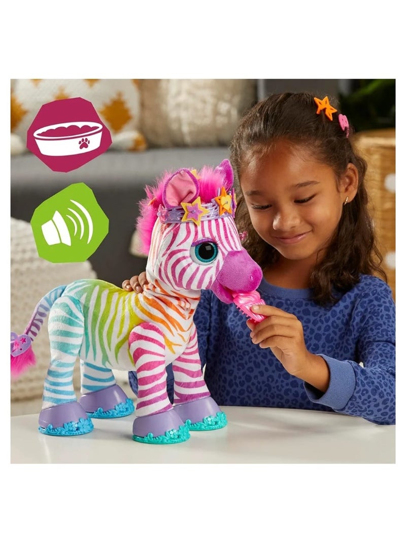 FurReal Zinia My Rainbow Zebra Interactive Plush Toy, 80+ Sounds & Reactions, 26 Styling Accessories - Image 5