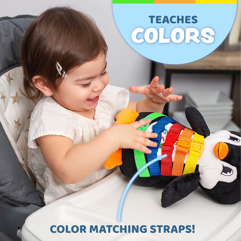 Buckle Toys Blizzard Penguin - Montessori Learning Activity & Stuffed Animal - Develop Motor Skills, Problem Solving, Counting & Color Recognition - Image 3