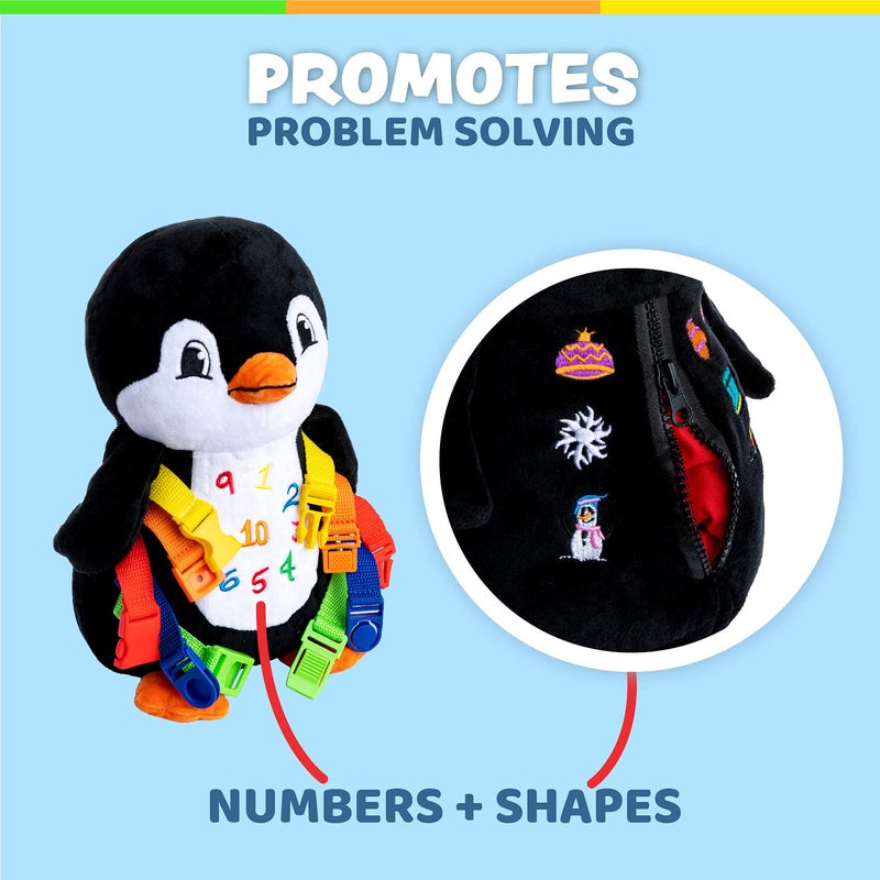 Buckle Toys Blizzard Penguin - Montessori Learning Activity & Stuffed Animal - Develop Motor Skills, Problem Solving, Counting & Color Recognition - Image 4