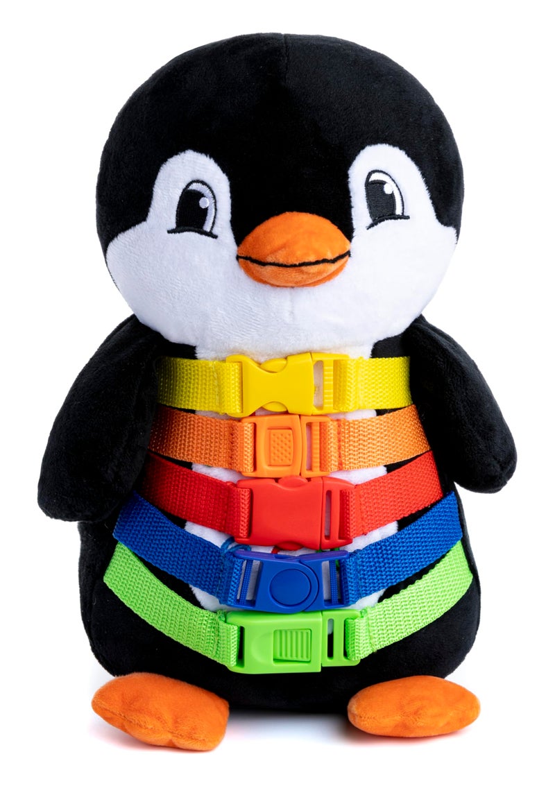 Buckle Toys Blizzard Penguin - Montessori Learning Activity & Stuffed Animal - Develop Motor Skills, Problem Solving, Counting & Color Recognition - Image 1