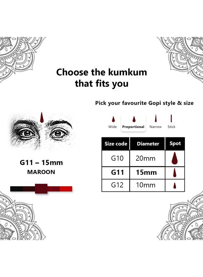 Eyetex Pallavi Spot Gopi (G1115 Mm Maroon) 20 Flaps Breathable Fabric No Gum Marks Does Not Irritate Skin - Image 4