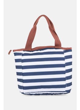 Fit + Fresh Kids Girl Striped Lunch Bag 25 H x 32 L x 13 W cm, Navy  - Image 2