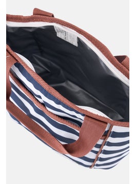 Fit + Fresh Kids Girl Striped Lunch Bag 25 H x 32 L x 13 W cm, Navy  - Image 3