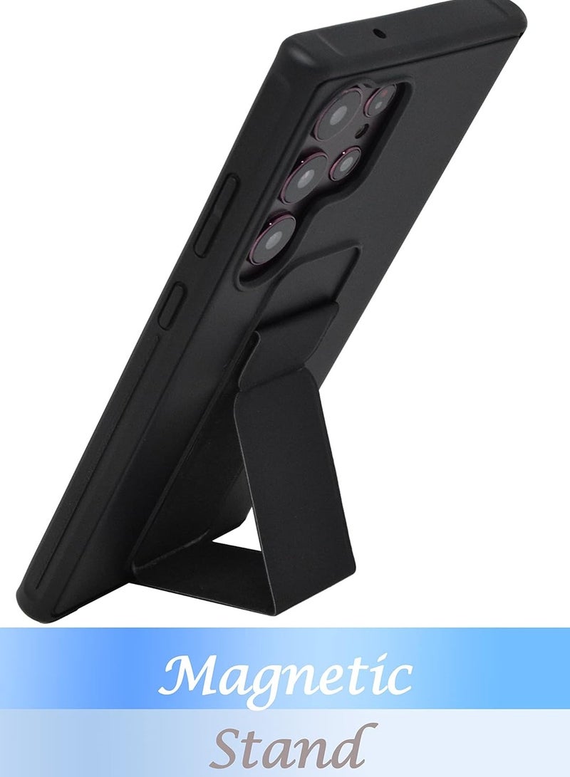 إلترازون Galaxy S23 Ultra Case – Fully Covered with Finger Grip Stand Holder, Anti-Slip Shockproof Protective Cover for Samsung Galaxy S23 Ultra 5G (Black) - Image 2