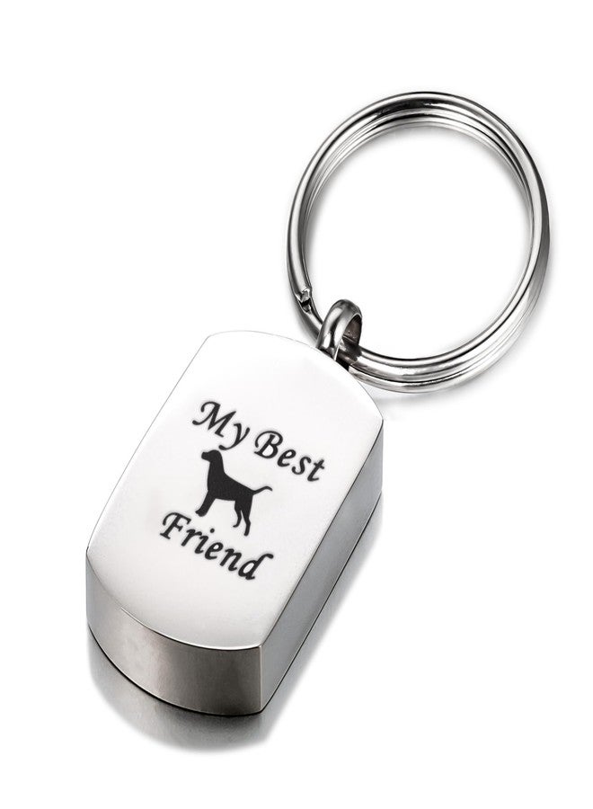 Gredstar Dog Tag Urn Keychain for Ashes My Furfriend Cremation Keychain for Ashes Memorial Tags Keepsake Keyring Memorial Jewelry for Pet Ashes - Image 1