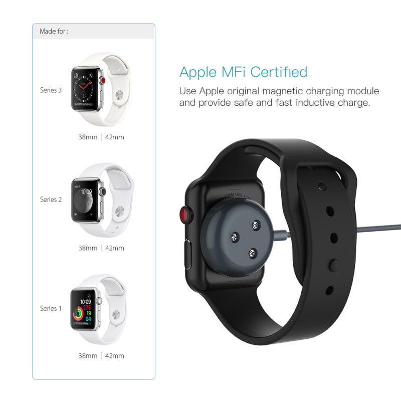 Magnetic Charging Cable: MFi Certified Smart Magnetic Alignment - Durable Nylon Braided Zinc Alloy Housing for Switch Watch Series 1 2 3, Portable On-the-Go Use - Image 3