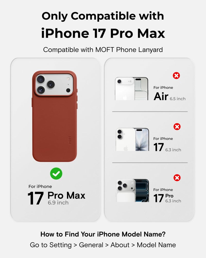 MOFT for iPhone 17 Pro Max Case- MOVAS Snap Case, MagSafe Compatible, Soft-Touch Vegan Leather, Classic Minimalist Design, Lightweight, Stain-Resistant & Camera Protection, Clay - Image 2