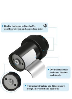 SYOSI Door Stoppers Floor Mounted Door Stop Black Heavy Duty Doorstop Stainless Steel Modern Door Stops Bumper Wall Protector Decorative Solid Rubber Tall Floor Door Stopper for Skirtings 2 Pack  - Image 4