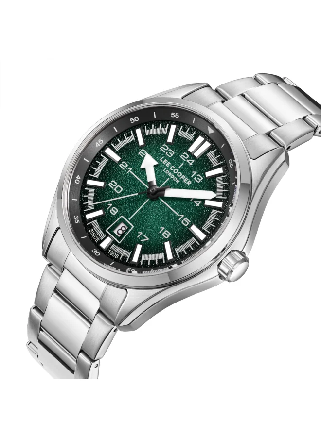 لي كوبر ساعة يد رجالية معدنية بعقارب . -  مم