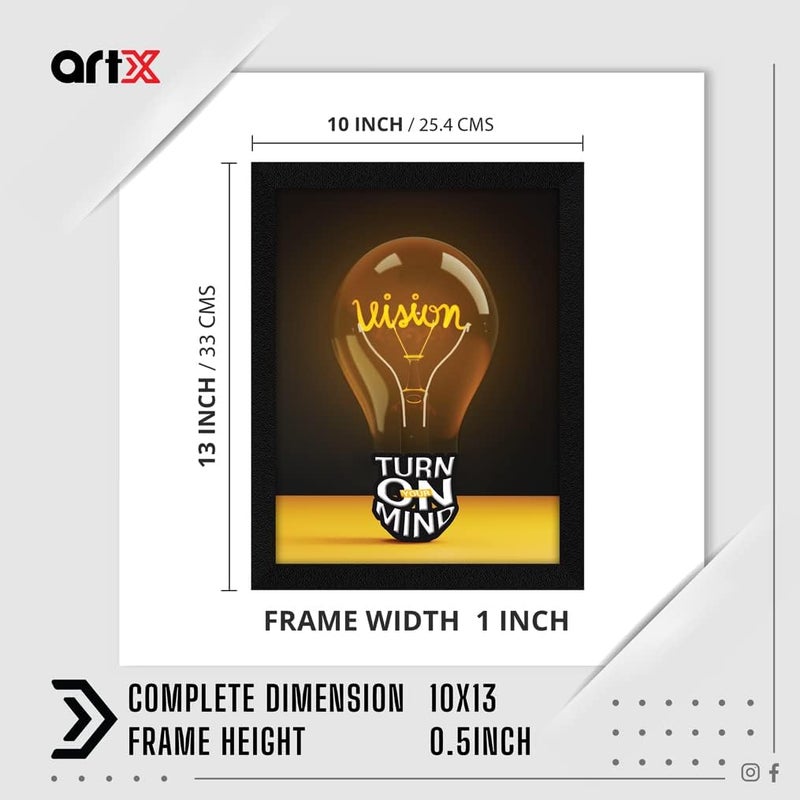 ArtX Motivational Quote Wall Frame - Vision Turn On Your Mind - Image 2