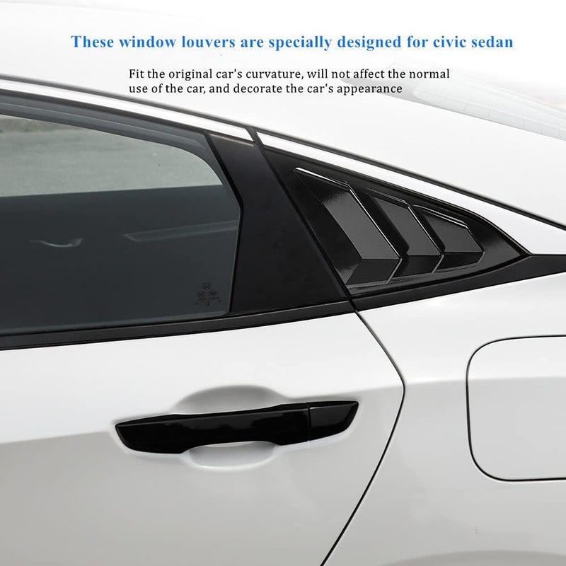 DLOVEG Rear Side Window Louvers for Honda Civic - Image 5