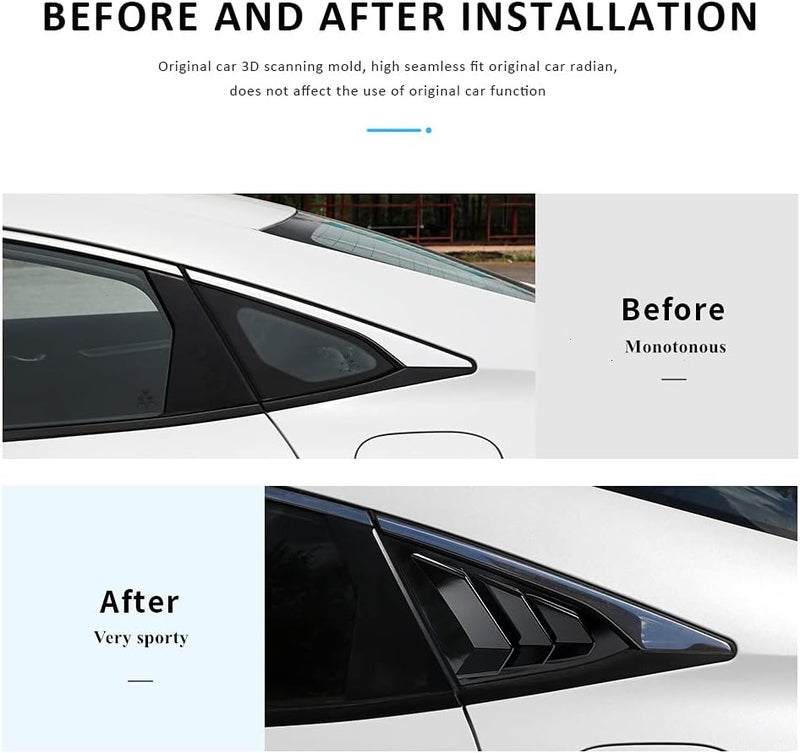 DLOVEG Rear Side Window Louvers for Honda Civic - Image 3