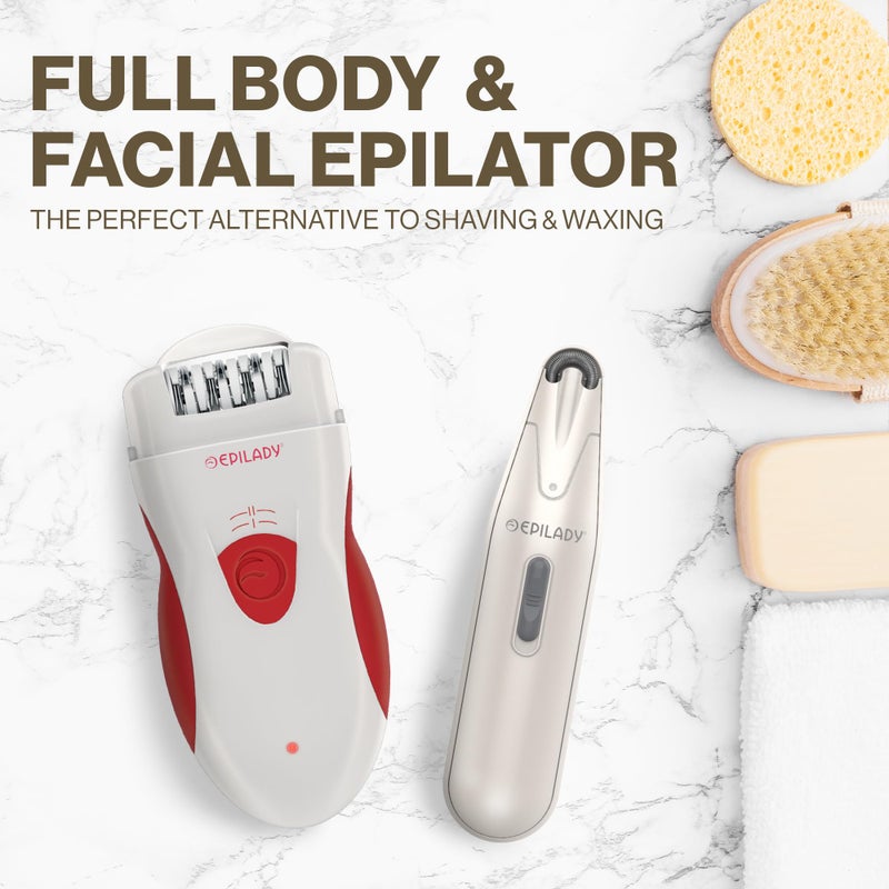 Epilady Epilator Bundle | Full Body Epilator + Facial Epilator Combo: Legend 2 Series | Womens Epilator  Epilady Legend 4 Full-Body Epilator & Epilady Esthetic Facial Epilator - Image 2