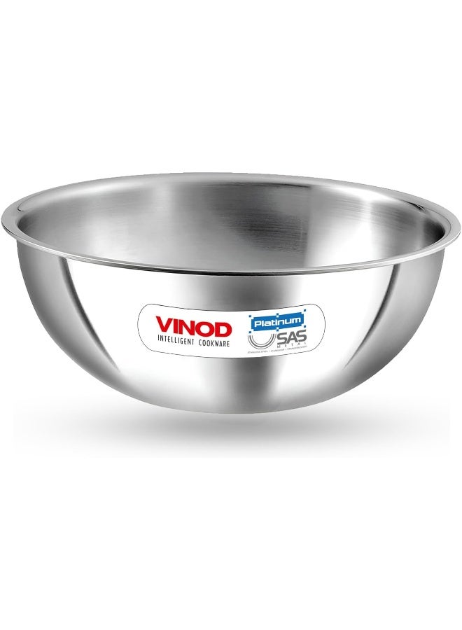 VINOD Platinum Triply Stainless Steel Tasla / Kadai - 4.5 Litres, 30 cm | 2.5 mm Thick Heavy Bottom, Fast & Even Heating, Less Oil Healthy Cooking, Induction and Gas Base Kadhai for Frying & Dough - Image 1