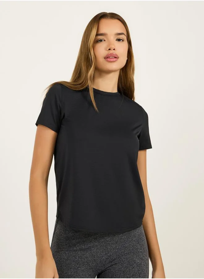 Styli Textured Short Sleeves Top