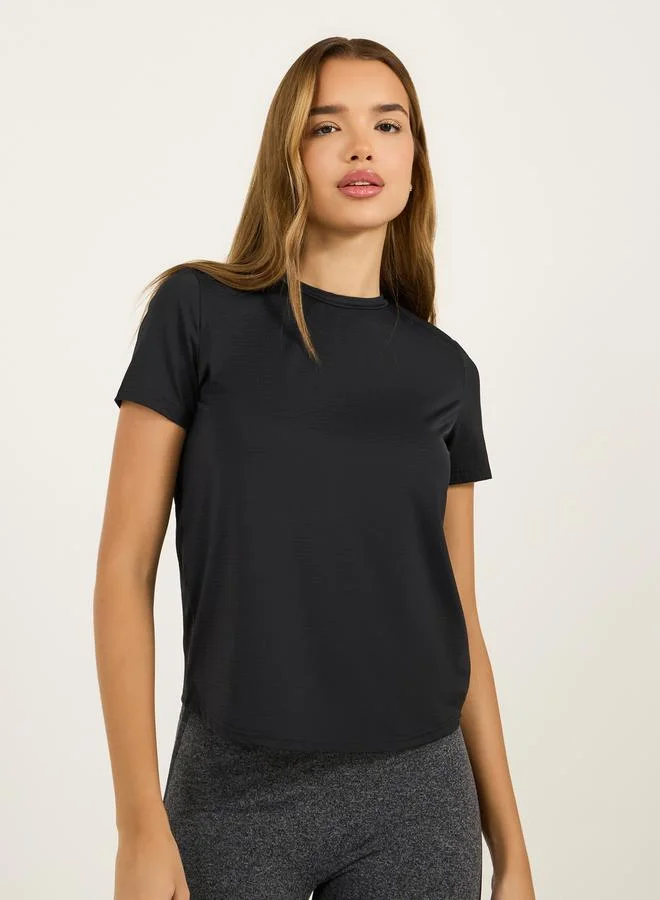 Styli Active Textured Short Sleeves Top