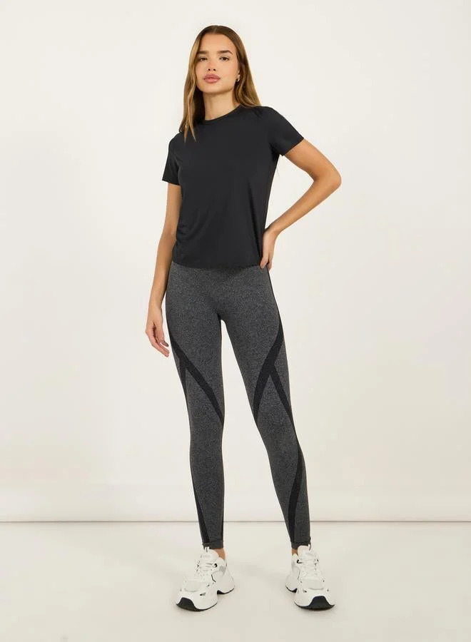 Styli Active Textured Short Sleeves Top