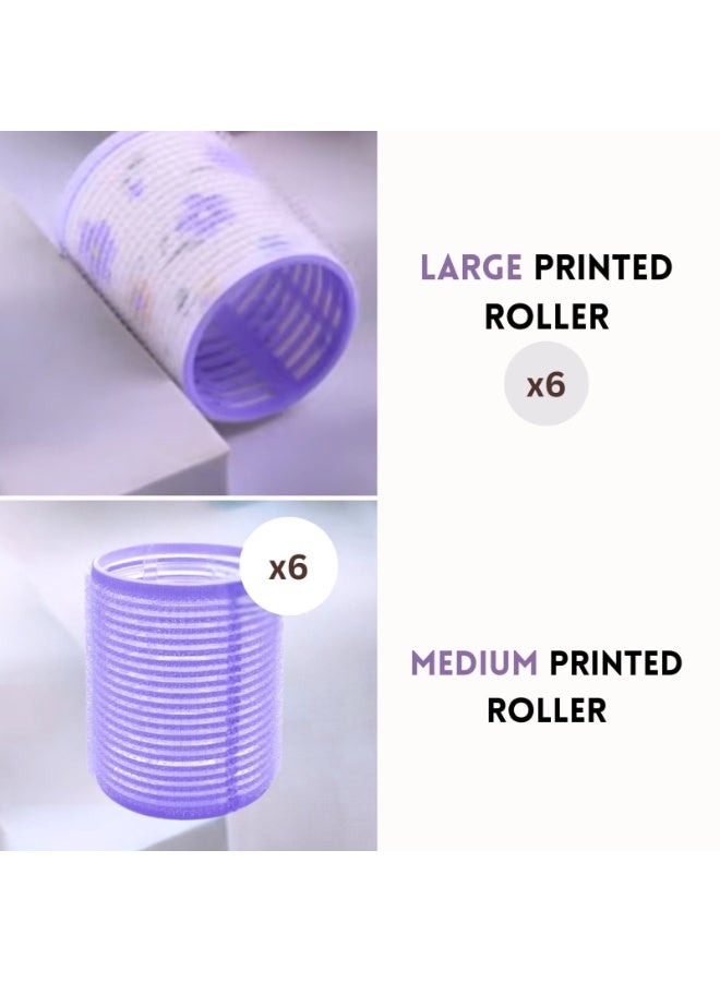 إيلور مجموعة إيلور 24 قطعة من بكرات الشعر المتوسطة والصغيرة، 12 بكرة شعر ذاتية التثبيت بمقاسات 40 مم و30 مم، و12 مشبك معدني لتقسيم الشعر (Duckbill) للاستخدام في الصالونات وتصفيف الشعر. - Image 3