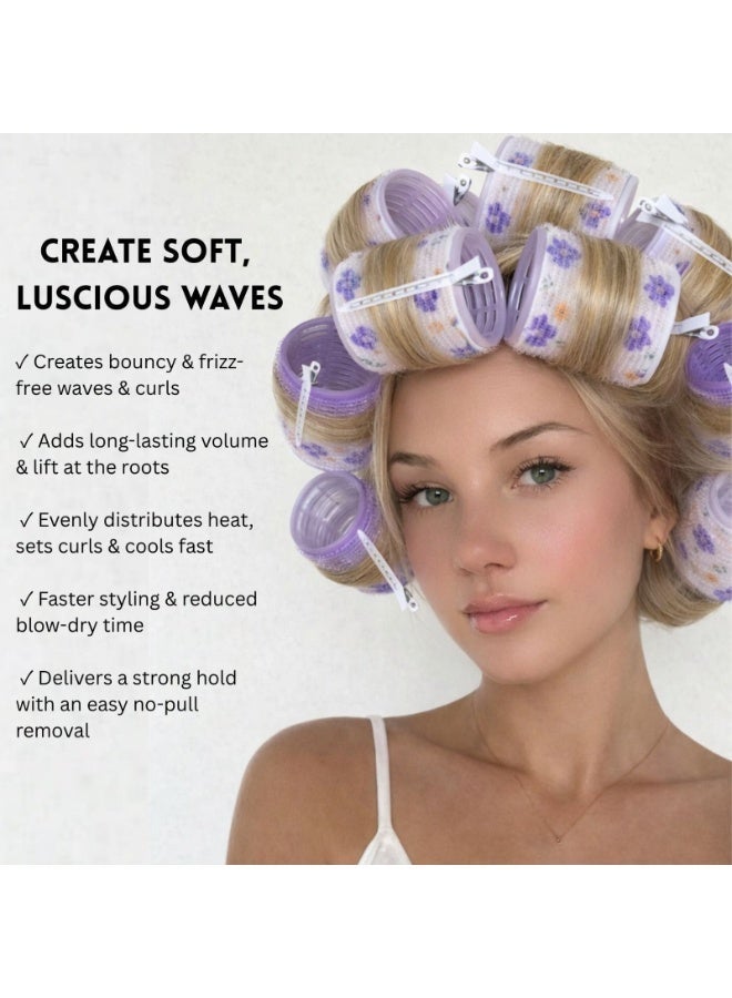 Elaur 24Pcs Medium and Small Hair Rollers Set, 12 Pieces Self Grip Holding Hair Rollers Curlers 40 mm, 30 mm & 12 Pcs Duckbill Sectioning Clips for Salon Barber Hairdressing Hair Styling - Image 4