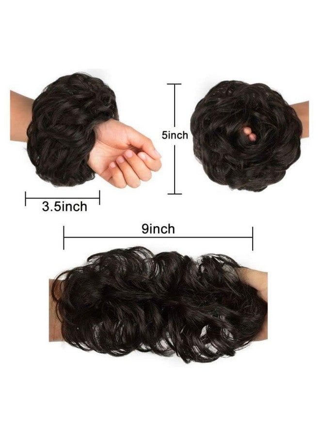 Blubby Stylish Hair Accessories for Women Messy Bun Hair Extension with Elastic Rubber Band Artificial Fake Donuts Maker Scrunchies for Volume and Flair - Set of 2 (Brown) - Image 4