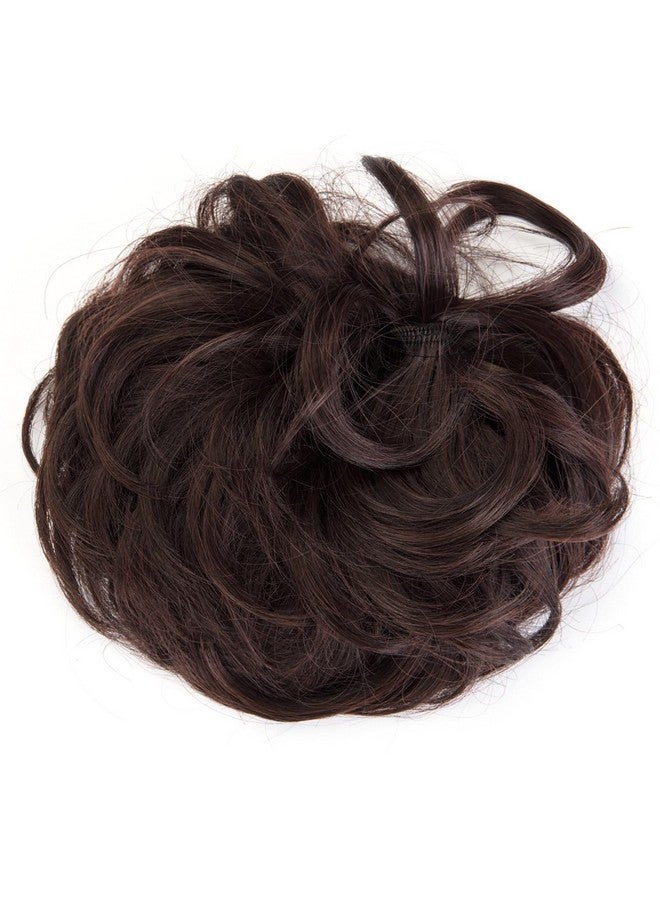 Blubby Stylish Hair Accessories for Women Messy Bun Hair Extension with Elastic Rubber Band Artificial Fake Donuts Maker Scrunchies for Volume and Flair - Set of 2 (Brown) - Image 3