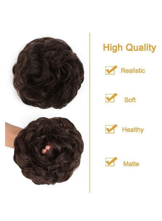 Blubby Stylish Hair Accessories for Women Messy Bun Hair Extension with Elastic Rubber Band Artificial Fake Donuts Maker Scrunchies for Volume and Flair - Set of 2 (Brown) - Image 5