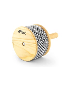 TIGER CAB14-NT Large Wooden Cabasa/Afuche - Steel Beads - Shaker Shekere  - Image 2