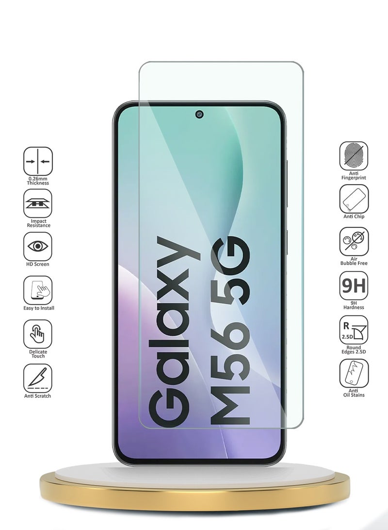 دبليو تيك حماية شاشة من زجاج مقسى بالتقنية 9H 2.5D لجهاز سامسونج جالاكسي M56 / سامسونج جالاكسي F56 5G لعام 2025 من سلسلة WTech Premium بحواف منحنية (MSG9CN) - شفاف - Image 2