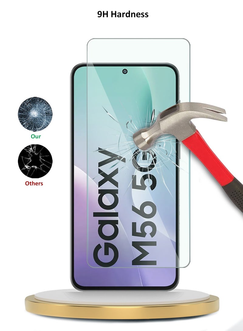 دبليو تيك حماية شاشة من زجاج مقسى بالتقنية 9H 2.5D لجهاز سامسونج جالاكسي M56 / سامسونج جالاكسي F56 5G لعام 2025 من سلسلة WTech Premium بحواف منحنية (MSG9CN) - شفاف - Image 3