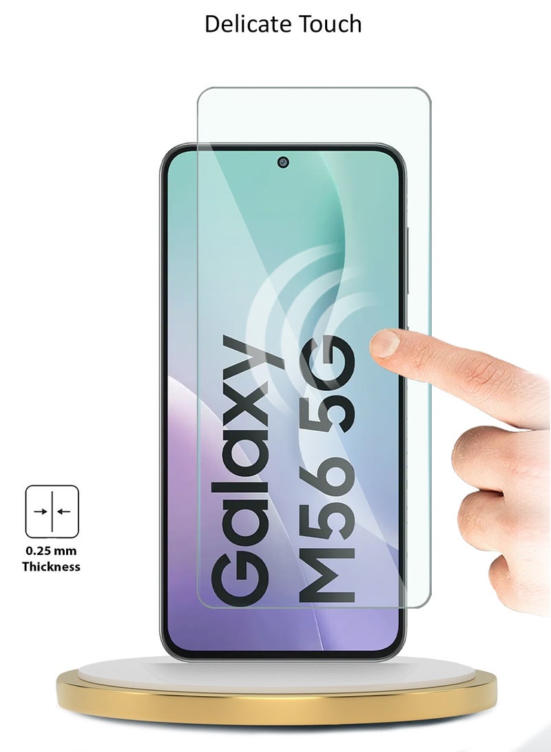 دبليو تيك حماية شاشة من زجاج مقسى بالتقنية 9H 2.5D لجهاز سامسونج جالاكسي M56 / سامسونج جالاكسي F56 5G لعام 2025 من سلسلة WTech Premium بحواف منحنية (MSG9CN) - شفاف - Image 4