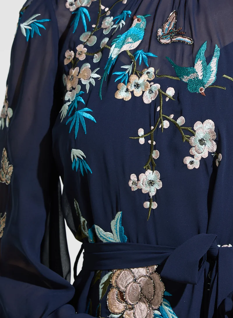 Hope & Ivy Floral Chiffon Maxi Dress