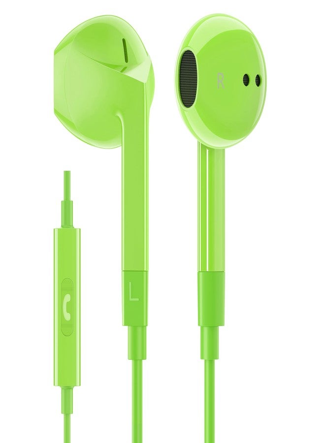 LUDOS FEROX Wired Earbuds in-Ear Headphones, 5 Years Warranty, Earphones with Microphone, Noise Isolation Corded for 3.5mm Jack Ear Buds for iPhone, Samsung, Laptop, Kids, School Students - Green - Image 1