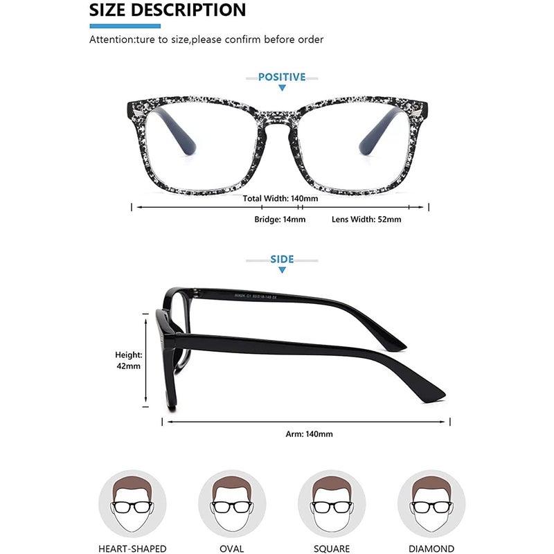 Dervin Blue Light Blocking Glasses Gaming Filter Transparent Square Eyeglasses for Eye Protection Men Women, Computer/Tablet/Laptop/Mobile/TV, Anti-blue & Anti eyestrain - Image 4