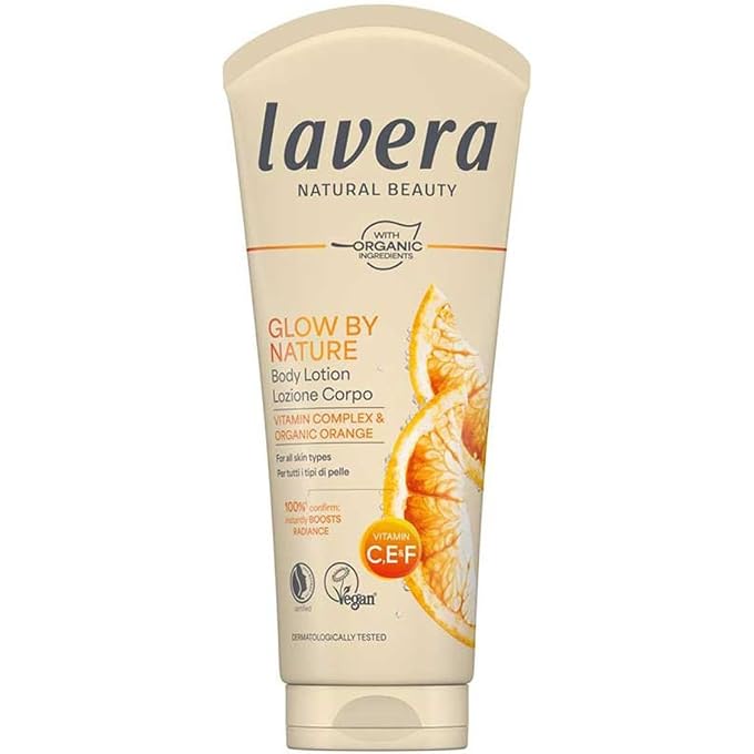 lavera Glow by Nature Body Lotion  24-hour glow boost  intensive moisture  firms and smoothes the skin  vegan  natural cosmetics  200 ml'