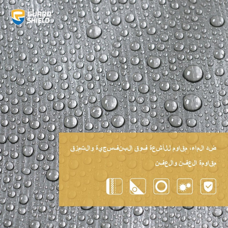 GUARD SHIELD لوح غطاء واقي ثقيل من نوع مقاس 2×2 متر فضي/أسود متعدد الأغراض مقاوم للأشعة فوق البنفسجية ومقاوم للماء لتغطية الخيام والملاجئ والأرضيات بوزن 160 جم/م² - Image 3