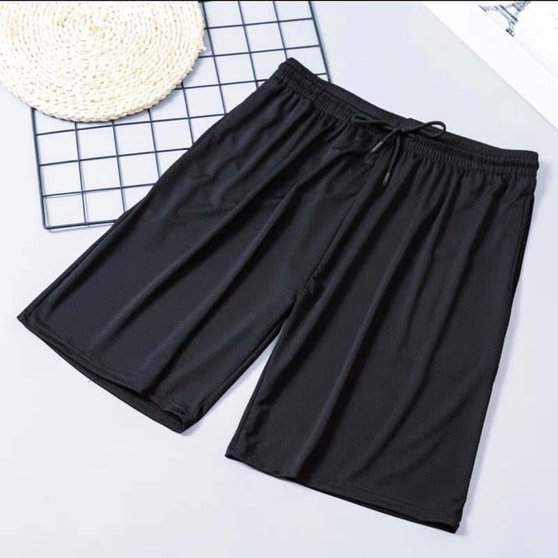Summer Five-point Pants Mens Cross-border Foreign Trade Summer Beach Pants Mens Casual Running Sports Shorts Mens 5-point Straight Ins Black [five-quarter pants] 