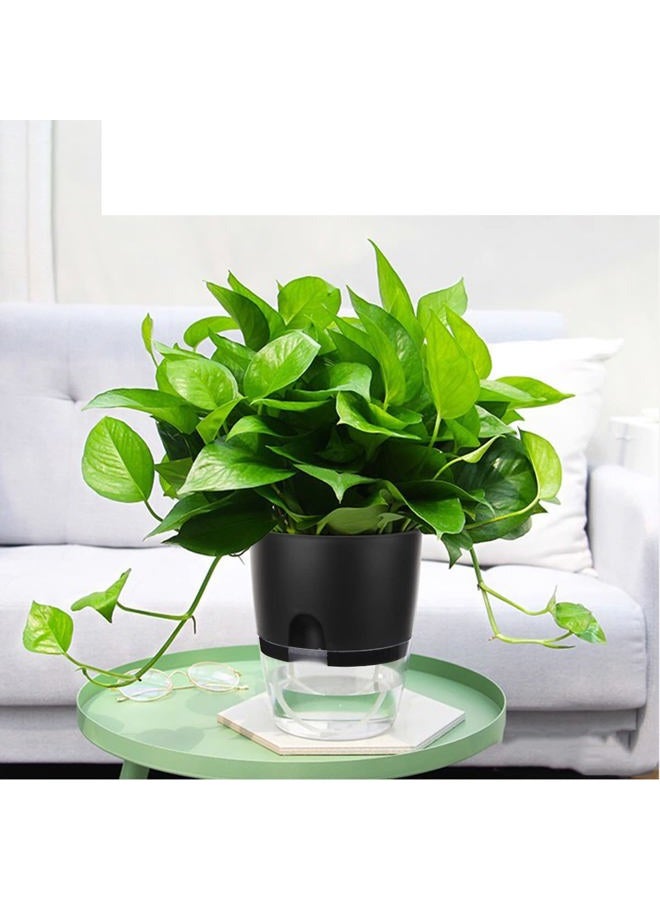 Vanavazon 6 Inch Self Watering Planter Pots for Indoor Plants, 3 Pack African Violet Pots with Wick Rope-Black - Image 3