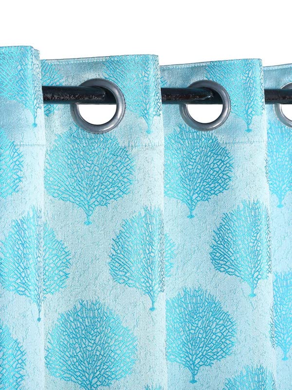 FRESH FROM LOOM Unstiched Fabric Cloth for Sofa - Cushion - Curtain - Table Cloth Fabric - | Wrinkle Free Floral Polyester Material (Lenth x Width - 79 x 46 inch/200 x 116 cm - 2 Meter | Aqua) - Image 3